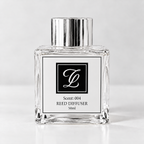 Maison Fragrance Scent 004 Reed Diffuser, 50ml, compact square clear glass bottle with silver cap on a light neutral background.