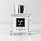 Maison Fragrance Scent 021 Reed Diffuser, 50ml, compact square clear glass bottle with silver cap on a light neutral background.