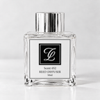 Maison Fragrance Scent 052 Reed Diffuser, 50ml, compact square clear glass bottle with silver cap on a light neutral background.