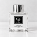 Maison Fragrance Scent 075 Reed Diffuser, 50ml, compact square clear glass bottle with silver cap on a light neutral background.