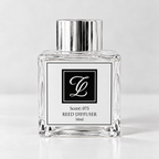 Maison Fragrance Scent 075 Reed Diffuser, 50ml, compact square clear glass bottle with silver cap on a light neutral background.