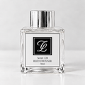 Maison Fragrance Scent 128 Reed Diffuser, 50ml, compact square clear glass bottle with silver cap on a light neutral background.