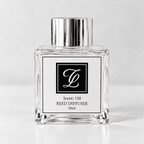 Maison Fragrance Scent 150 Reed Diffuser, 50ml, compact square clear glass bottle with silver cap on a light neutral background.
