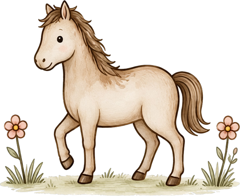 Original Tutu — Baby Boy watercolor horse with flowers